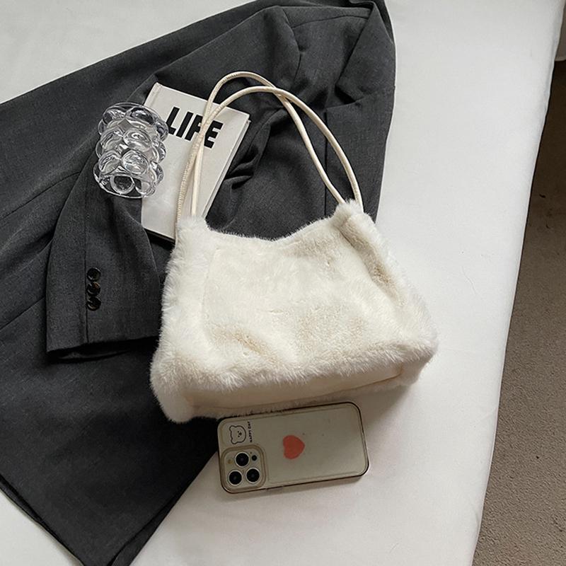 Новая плюшевая сумка-ведро для осени и зимы, женская высококачественная текстурная нишевая дизайнерская сумка-тоут для通勤