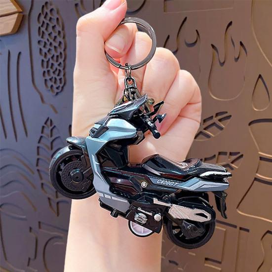 Keychain Pendant Motorbike Charm Zinc Alloy Anti-Detachable Hook Keyring Backpack Accessory Decompression Tool