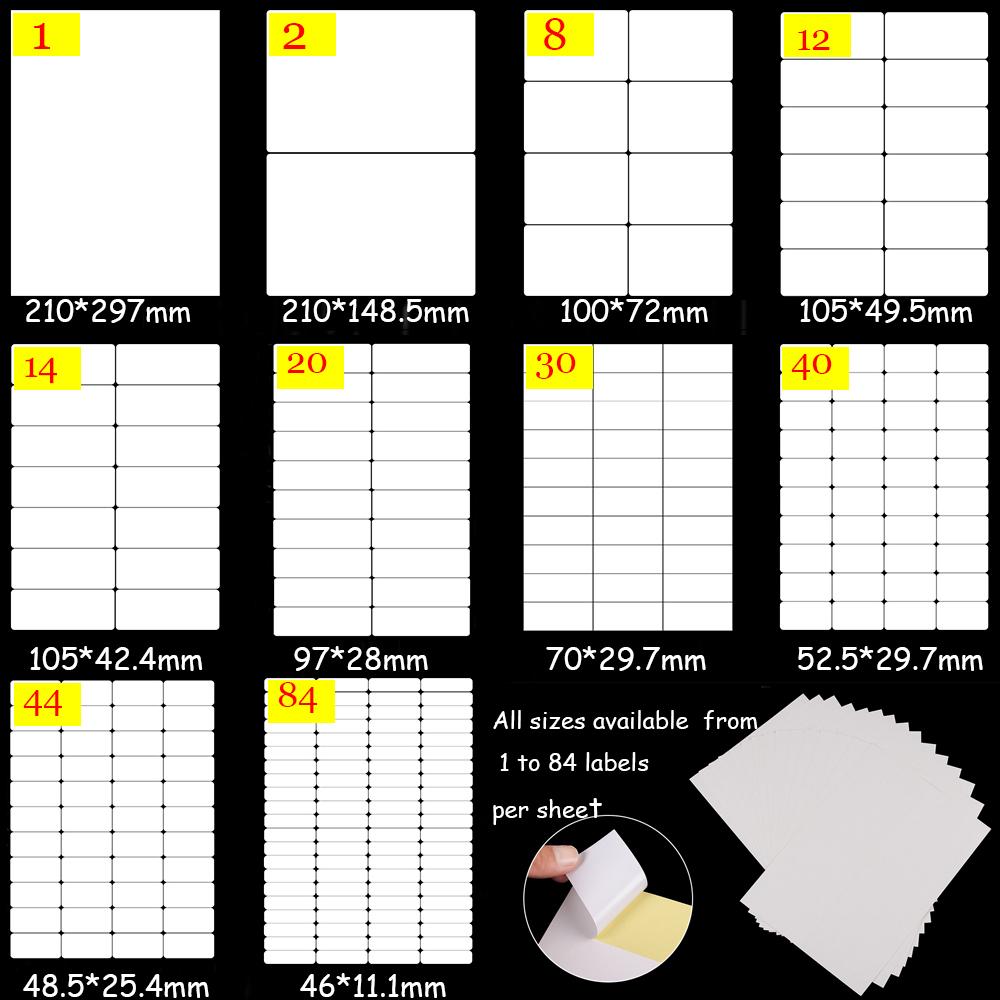 Inkjet Office School Supplies Stationery A4 Package Label White Stickers Self Adhesive Sticky Tag