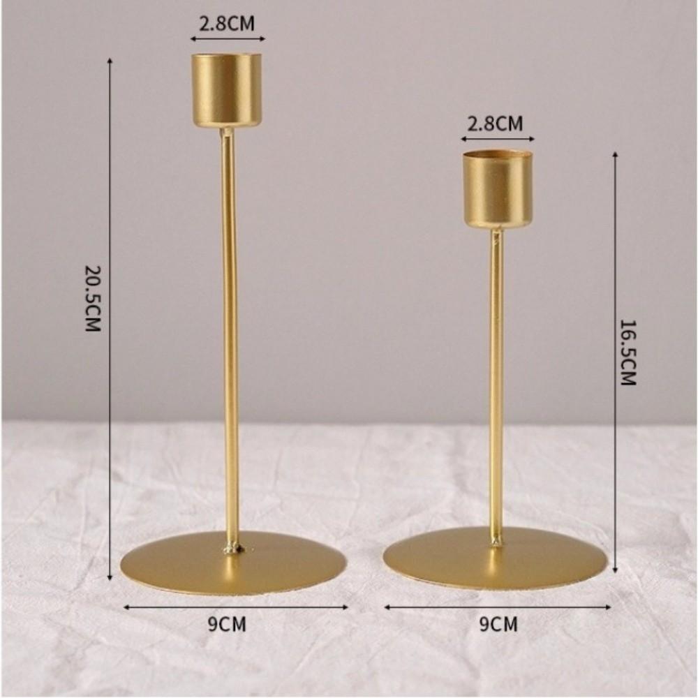 Stable Base Candlestick Golden Desk Candle Ornament Simple Candle Holders  Living Room Decor