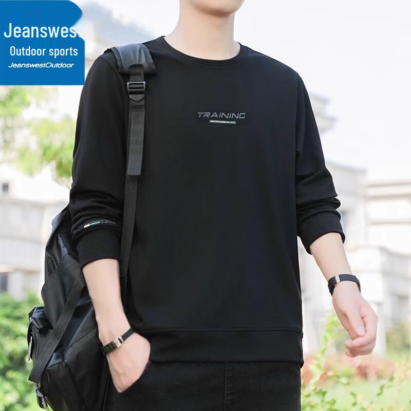 Мужская свободная футболка с длинным рукавом и круглым вырезом Jeanswest для активного отдыха