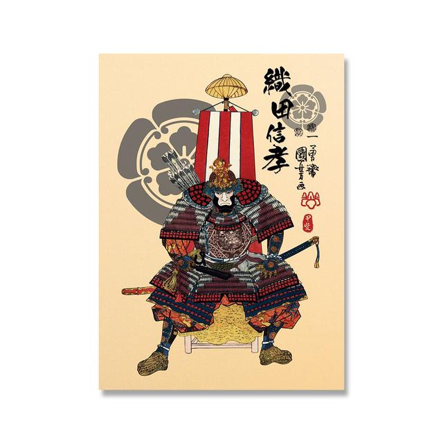 Ретро японский знаменитый генерал самурай постер и принты винтажная настенная живопись картина холст картина бар кафе гостиная домашний декор