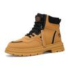 Мужская рабочая обувь в стиле ретро, осенне-зимние мужские высокие нескользящие повседневные ботинки, шнурованные ботинки с круглым носком для инструментов для мужчин