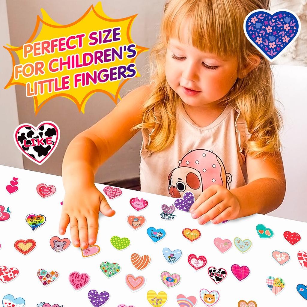 50 шт. Блестящие Милые Наклейки в Форме Сердечек - Кавайные Дудл Наклейки для Дневника, Скейтборда, DIY Крафта