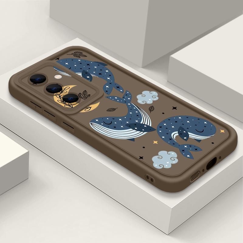 Чехол с рисунком китов и звезд для Samsung Galaxy A57 A37 A17 A56 A36 A26 A16 5G A55 A35 A15 A54 S21 FE S22 S23 S24 Plus S25 Edge S26 Ultra