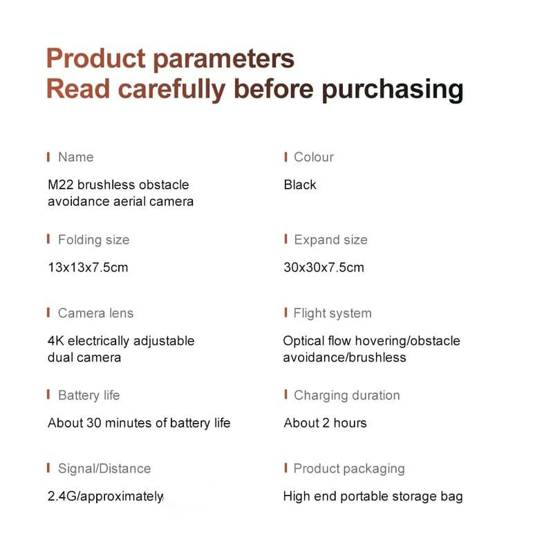 Новый M22 MAX Drone 4K Screen RC Professional HD Dual Camera Brushless Obvelotriennie Aerial Photography Складной квадрокоптер Игрушка в подарок