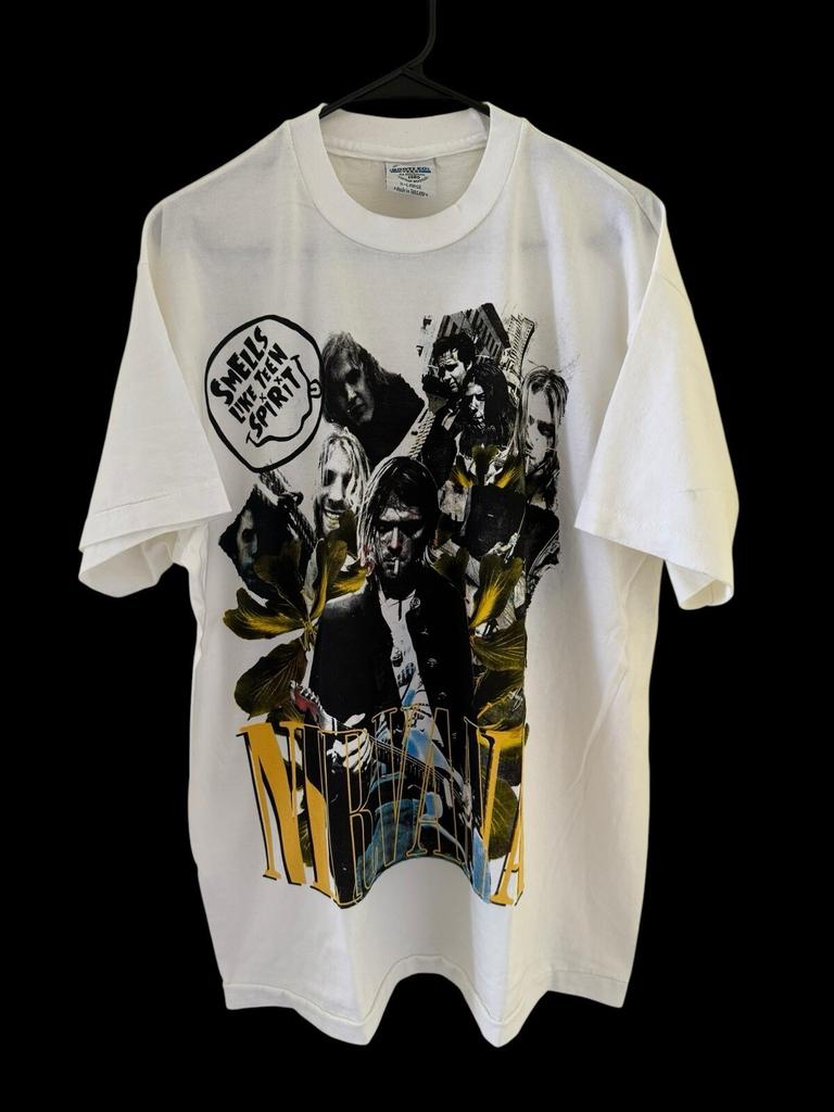 26 Нирвана Smells Like Teen Spirit Постер Гранж Футболка XL Современная Перепечатка Унисекс Футболка