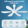 USB Charging Ceiling Fan Household Silent High Wind Hanging Fan 6 Leaf Ceiling Fan With Remote Control for Picnic Camping