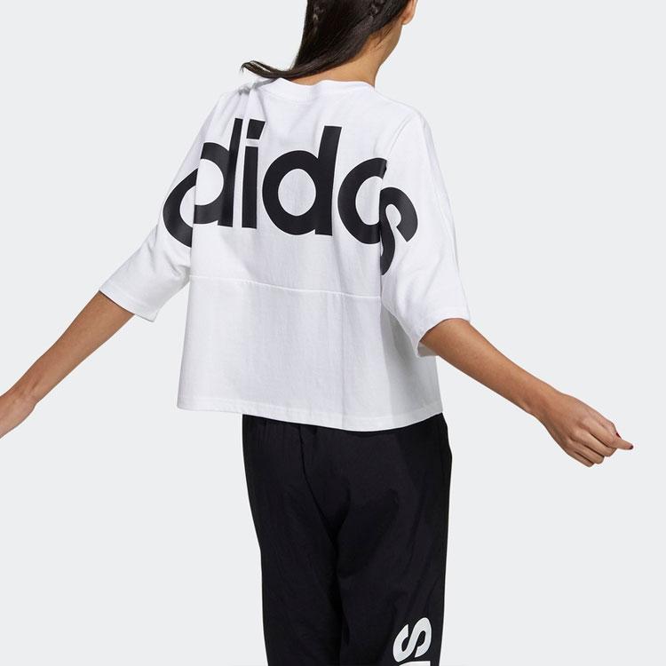 Adidas Neo Large Logo Printed Sports Round Neck Short Sleeve T-Shirt Women T-Shirts White GP5431