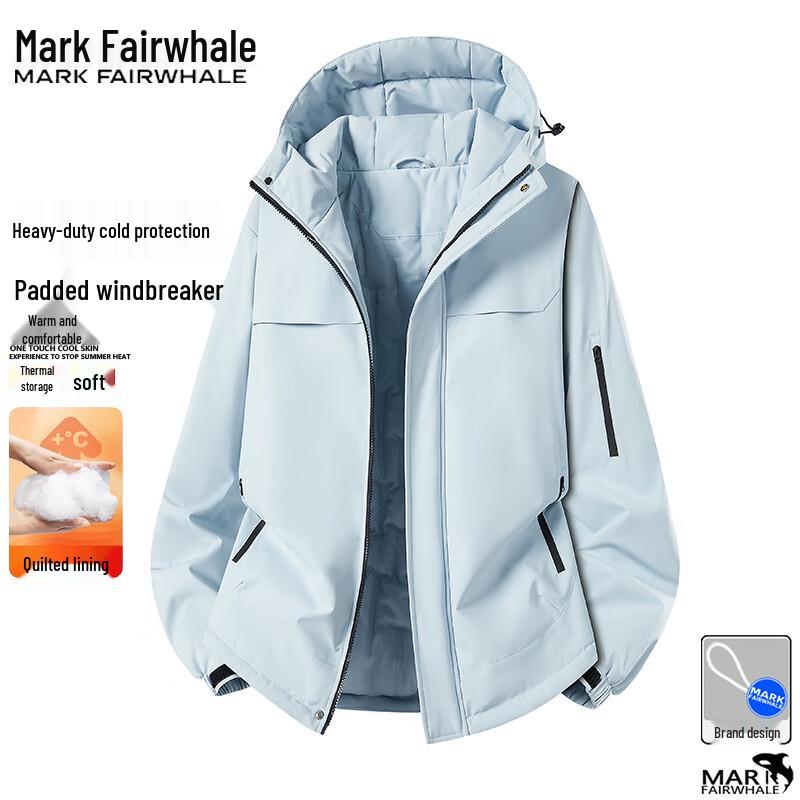 Mark Fairwhale Мужская осенне-зимняя куртка с капюшоном и утеплителем