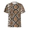 Fashion Snake Skin Pattern 3D Digital Printing T-shirt Men's Animal Skin Pattern Round Neck T-shirts Street Short Sleeved