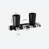 Bathroom Electric Toothbrush Rack Black/Nickel Wall Hanging Toilet Toothbrush Holder With Cup With Hook Bathroom Accessories