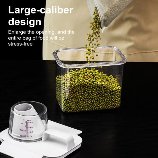 Storage Box Transparent Airtight Container with Ergonomic Grip BPA Free Leakproof Large Capacity Sealed Flour Sugar Container