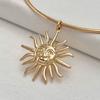 Korean Style Gold Choker Hip-hop Sun Pendant Necklace Simple Metal Collar  Women