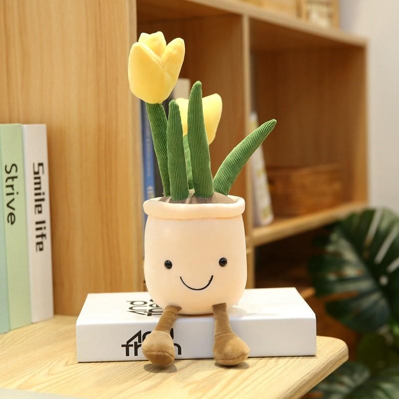 Имитация Растения Кукла Нарцисс Тюльпан Веселая Горшечная Серия Плюшевая Игрушка Декоративные Украшения