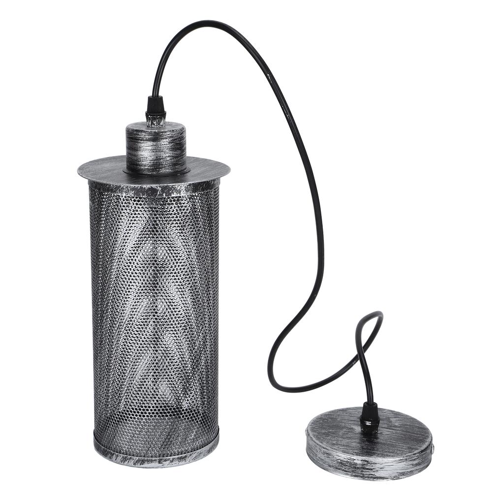 Абажур из сетки в индустриальном стиле E27, подвесной светильник из железа для бара, кафе, AC85‑265VRetro Silver