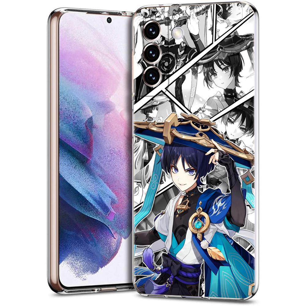 Чехол для телефона Genshin Impact для Samsung Galaxy S24 Plus S23 S22 S21 S20 FE Ultra 5G S10 S10E S9, мягкий прозрачный силиконовый чехол