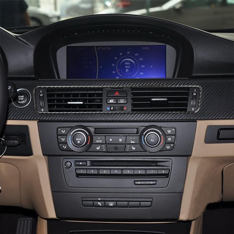 Для BMW E90 E92 E93 3 серии 2005-2012, настоящее углеродное волокно, центральное управление, украшение рамы для выхода воздуха, автомобильное украшение