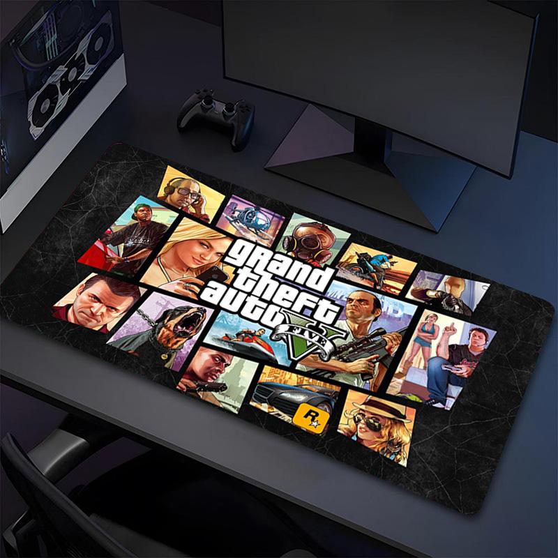 Игровой коврик для мыши GTA V XL Нескользящая резиновая основа Прошитый край Водонепроницаемый коврик для стола для ПК Ноутбука Геймера Офиса Компьютерные Аксессуары C92966