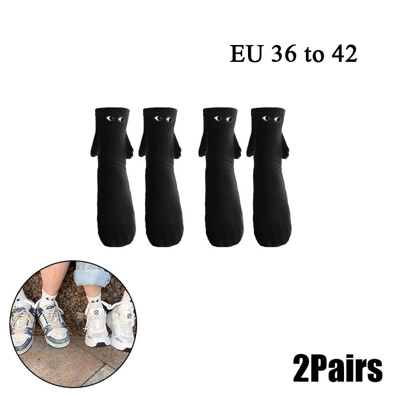 10Pairs Club Celebrity Ins Fashion Funny Creative Magnetic Attraction Hands Black White Cartoon Eyes Couples Sox Socks