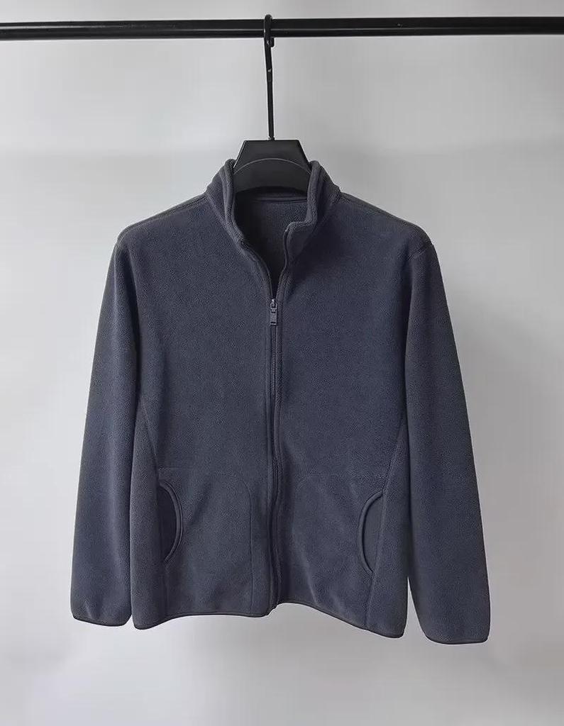 Men's Trendy Polar Fleece Stand Collar Jacket - Spring Warm Casual Sports Cardigan Sweater