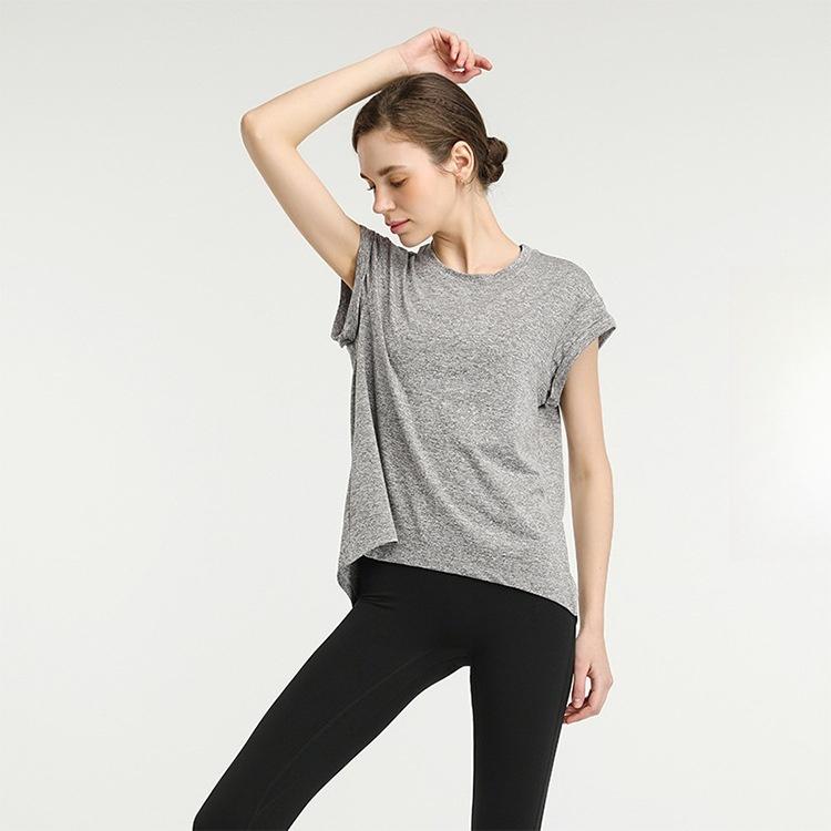 Футболка с короткими рукавами для фитнеса, быстросохнущая спортивная блузка, летняя одежда для йоги, топы для йоги, одежда для бега и фитнеса для женщин