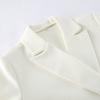 Womens Loose Fit Wool Blend Blazer Coat 2026 Beige Mid-Length Elegant Commuter Outerwear