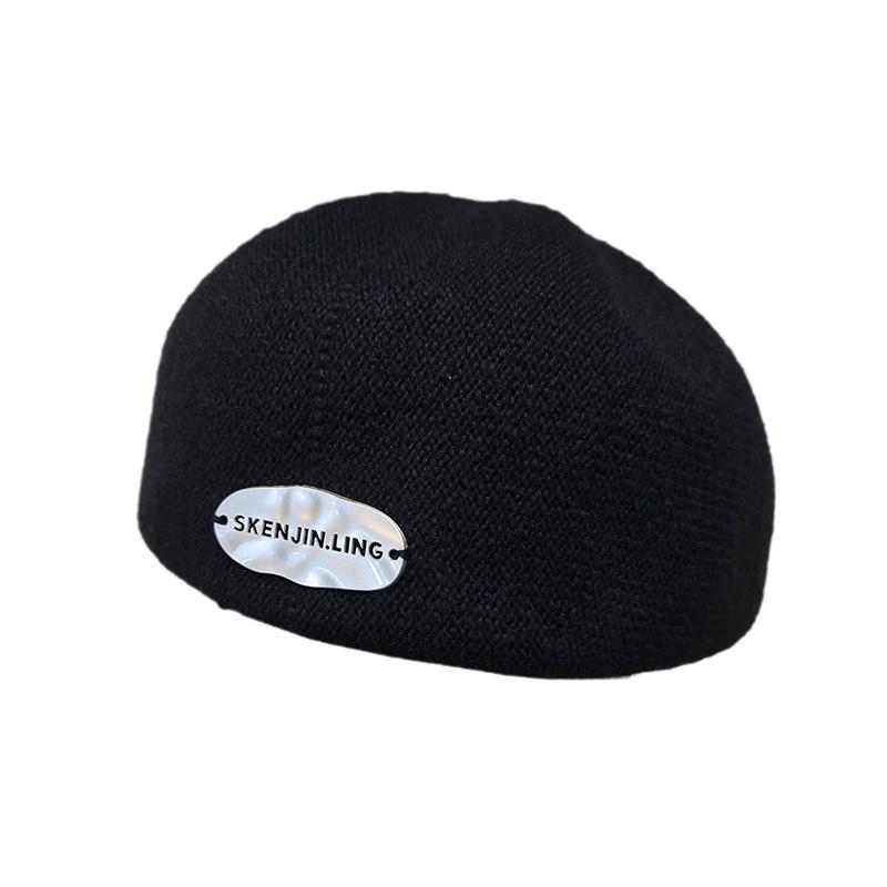 Women's Reversible Wool Beret - Warm Autumn/Winter Hat with Retro Style Logo