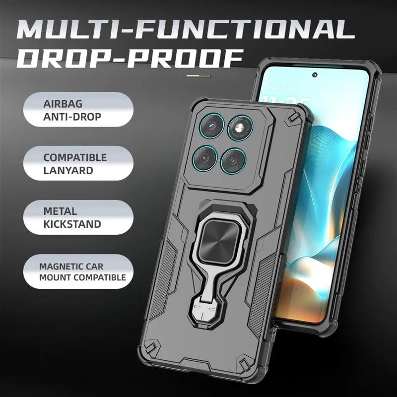 Бронированный чехол для Motorola Moto Edge 60 Pro 60 Fusion 60 Stylus 5G Чехол Магнитное кольцо-подставка Защита объектива Ударопрочный Коке