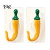 Decorative Pepper Hooks 2PCS Chili Adhesive Hooks, Cute Punch-Free Wall Hangers, Heavy Duty Hanging Seamless Storage for Kitchen Bathroom And Entryway