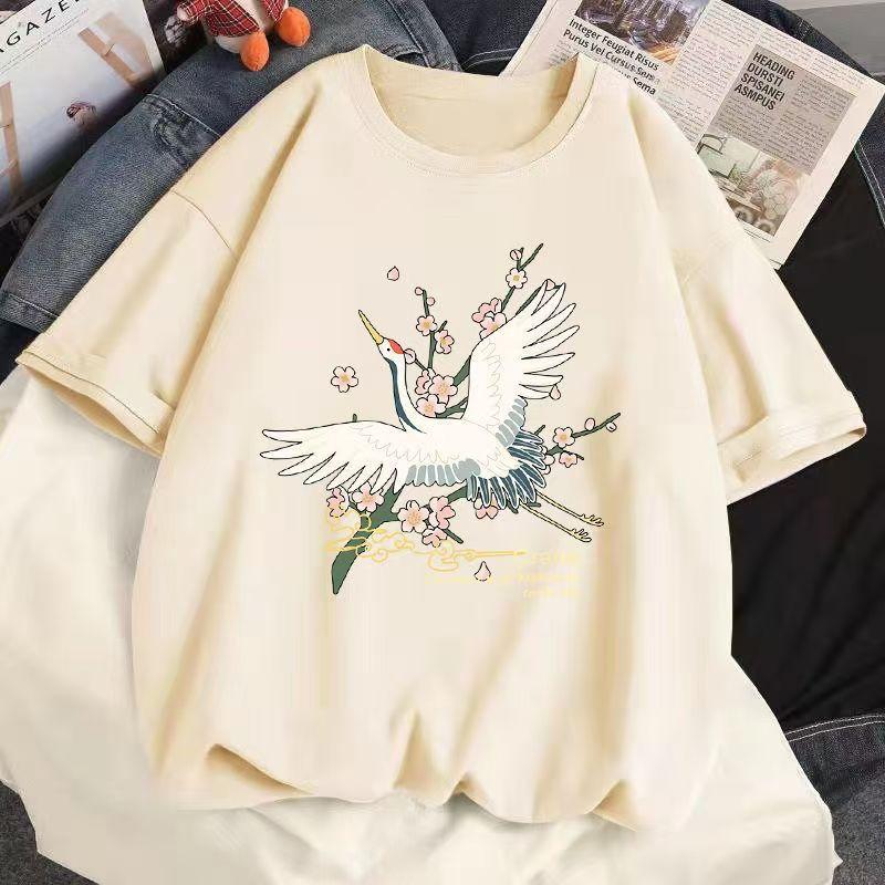 2024 Девушка Женщины Мультфильм Футболка Милые Футболки Хлопок Короткий Рукав Принт Топы