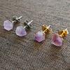 Rough Stone Purple Natural Amethyst Women Earrings Ear Studs Korean Style Amethyst Stud Earrings