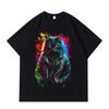 DTG Print Persian Cat Printed Men's and Women's T-shirt Summer Casual Versatile Fashion Brand Loose Men's and Women's Top Couple Dress Oversize