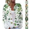 Women's Fashion Printed Long Sleeve Knitted Cardigan Button Down Jacket