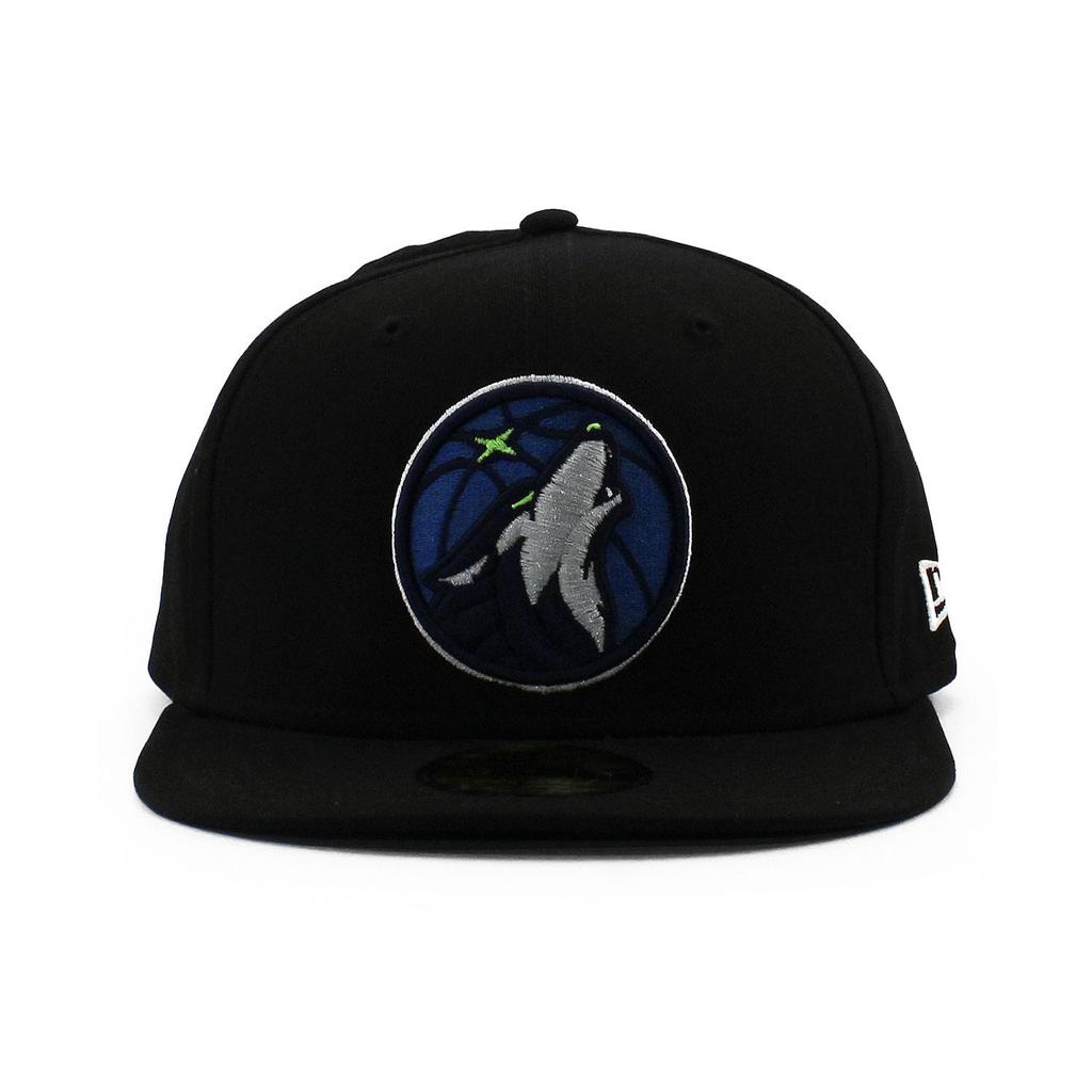 New Era Cap 59FIFTY Minnesota Timberwolves NBA Team Basic Fitted Cap Minnesota Timberwolves Black Hat Basketball 5950 Sz 7-34 [Used]