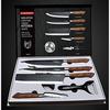 Utaki Stainless Steel Kitchen Knife Set: Santoku, Vegetable Knife, Sashimi Knife, Petty Knife, Scissors, and Peeler. A great value 6-piece set!