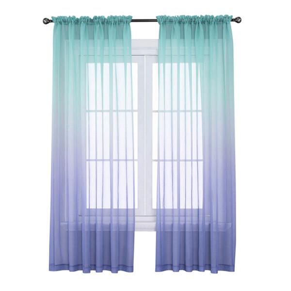1 шт. градиентные цветные тюлевые шторы для гостиной, спальни, вуаль, шторы для окон, панели из органзы, домашний декор, шторы