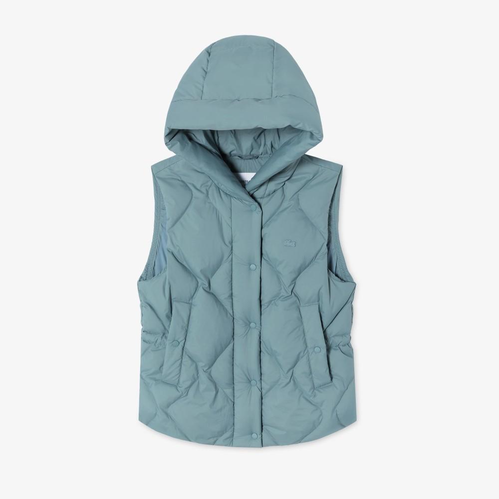 Lacoste Женский стеганый пуховый жилет с капюшоном BF521E-54NBMY