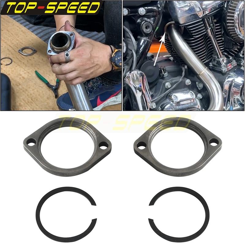Motorcycle Stainless Snap Rings Exhaust Flange Kit Exhaust Pipe Accessories For Harley Touring Softail Sportster Dyna FXD FXDWG