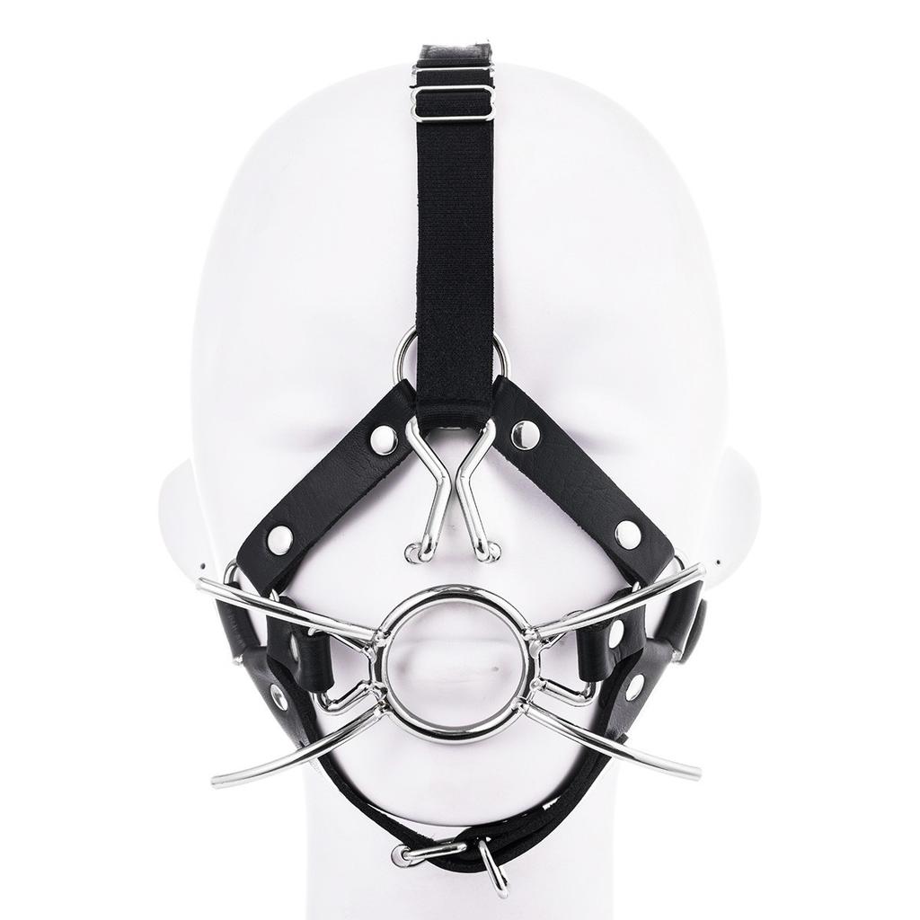 Bdsm Sex Muzzle Nose Hook Oral Fixation Fetish Spider O Ring Gag Ball With Nose Clip Leather Head Bondage Harnes Strap Sex Toy