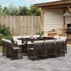 VidaXL Garden Dining Set and Cushions 11 Pcs Brown Rattan, Outdoor Dining Set, Room Furniture 3210849