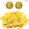100Pcs/Bag Gold Fake Coins Shining Pirates Plastic Coin Party Currency Toy Game
