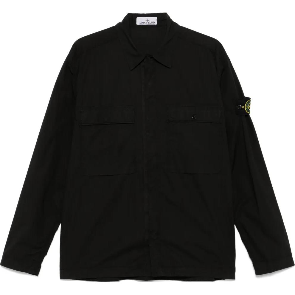 STONE ISLAND Значок Поло Рубашка с длинным рукавом Мужские рубашки Черный K1S1512000-15S0003-V0029
