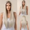 Long Blonde Lace Front Straight Wig for Women High Density Natural Hair Daily Party Use Synthetic Wigs Heat Resistant