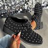 Fashion 2025 Women's Shoes Front Lace-up High Heels Fashion Rivets Decorated Casual Fashion Women's High Heels Plus Sizee