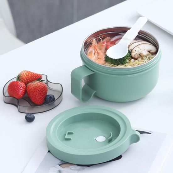 Миска для супа на 850 мл с ручкой, большая емкость, пищевой класс, без BPA, миска для супа быстрого приготовления, лапша, теплоизолированный ланч-бокс