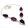 Amethyst Gemstone 925 Silver Plated Handmade Jewelry Necklace 18"