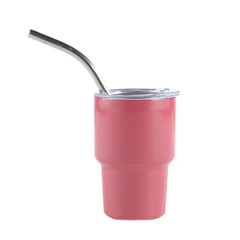 Мини-стакан 3 унции вакуумный термокружка для вина виски нержавеющая сталь кофейная кружка с соломой шампанское подарочная кружка для вечеринки