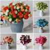 15 Head Valentine's Day Flowers 6 Colors Natural Simulated Rose  Home Decorative