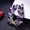 Женская модная брошь-цветок из фиолетового золота